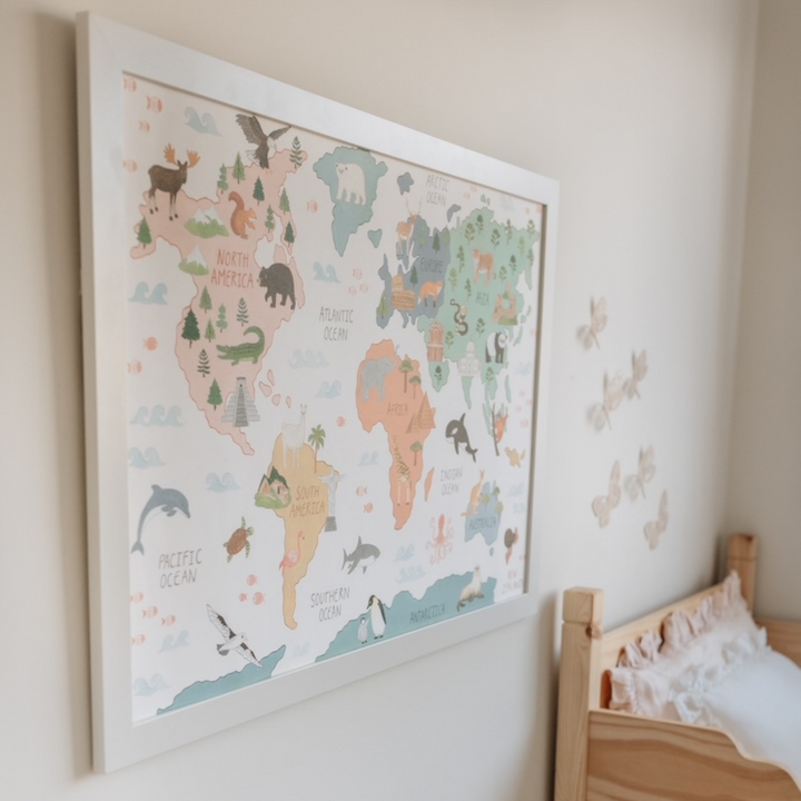 world map picture for wall
