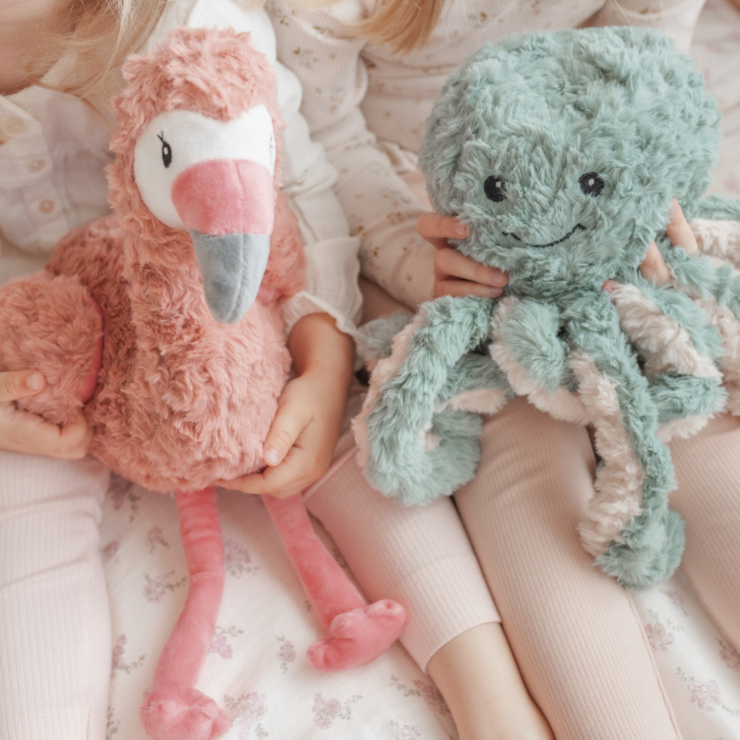 flamingo and octopus soft toy