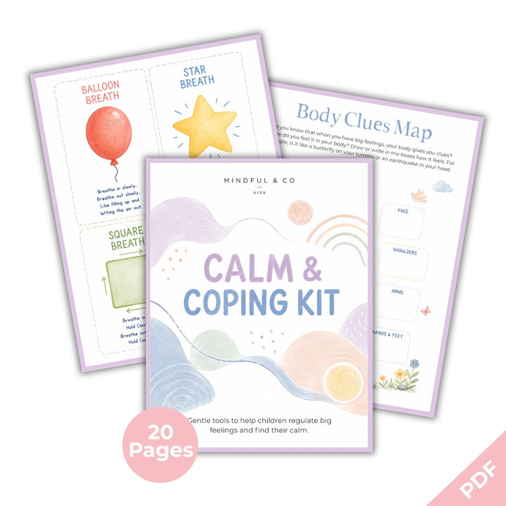Calm & Coping Kit for Kids – Printable Emotional Regulation & Calm-Down Activities (Ages 4–10)