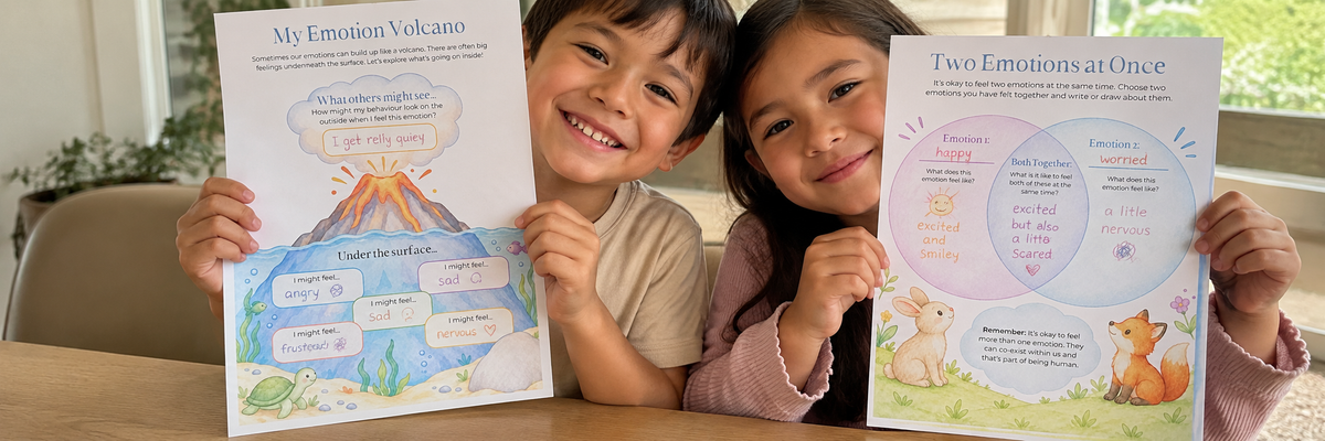 Child using a Mindful Growth printable
