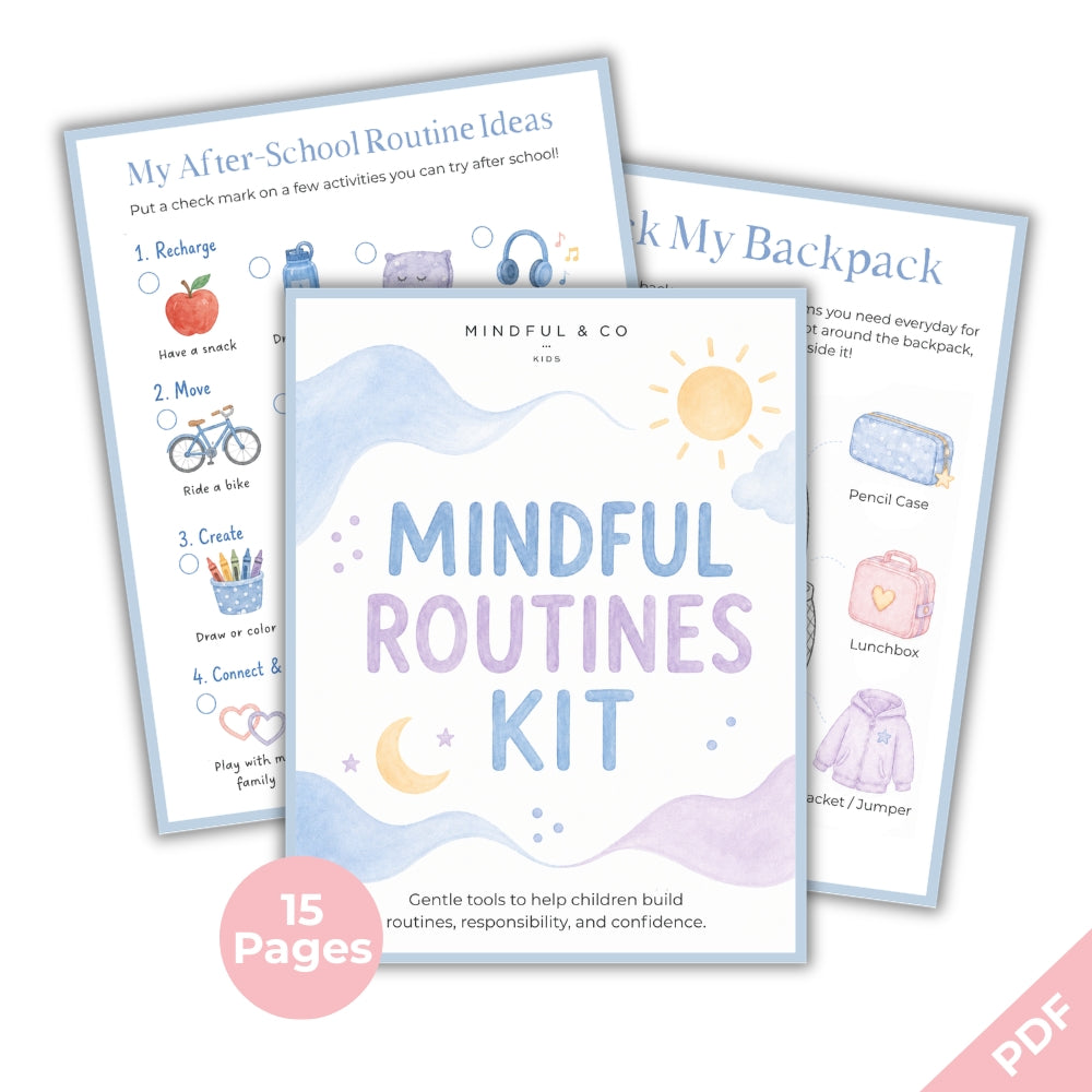 Mindful Routines Kit for Kids – Printable Routine Charts & Visual Schedule (Ages 4–10)