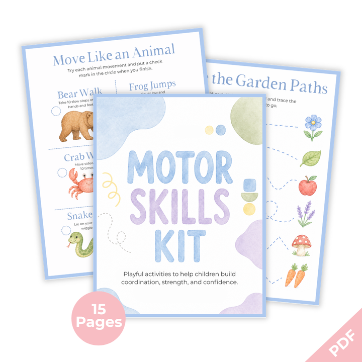 Motor Skills Kit for Kids – Printable Fine & Gross Motor Activities (Ages 4–10)