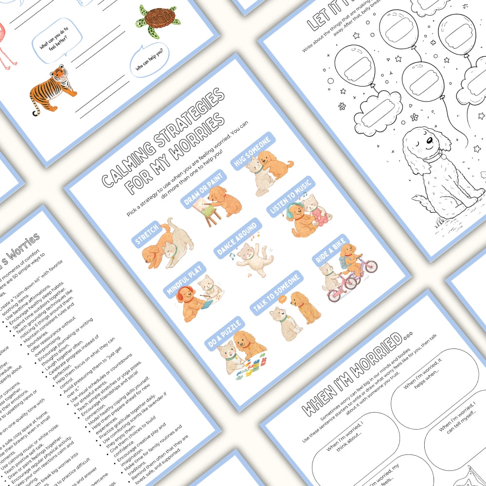 Worry & Anxiety Kit for Kids – Printable Calm-Down Activities & Parent Guide (Ages 4–10)