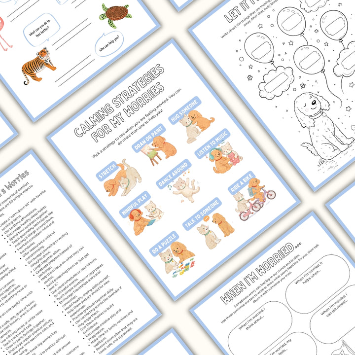 Worry & Anxiety Kit for Kids – Printable Calm-Down Activities & Parent Guide (Ages 4–10)