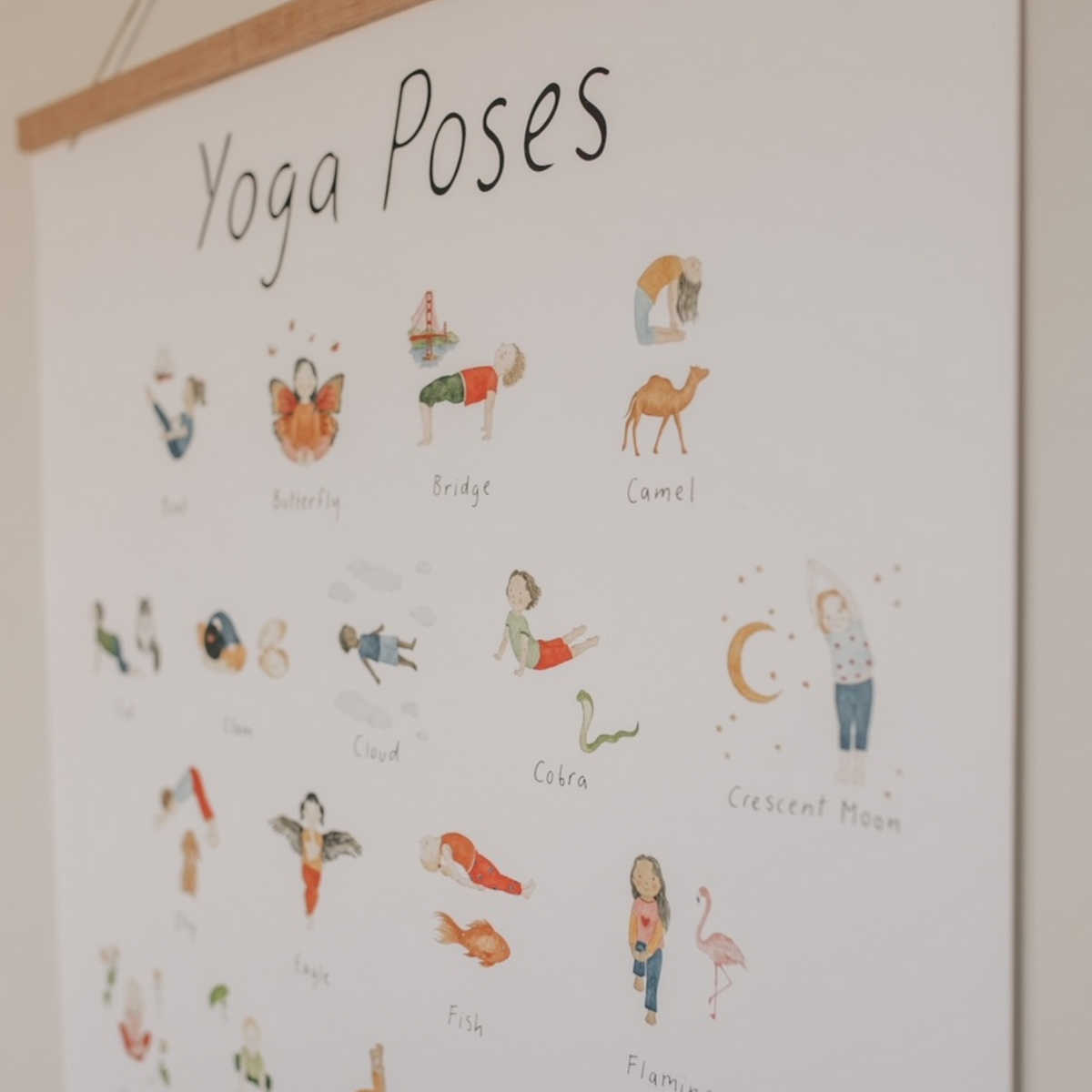 Yoga Poses Colorful Art Digital Art - Canvas Wall Art | Merle Callesen