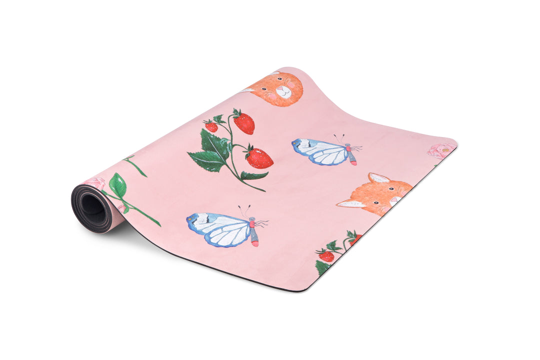 printed pink yoga mat