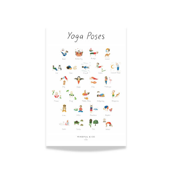Amazon.com: Yoga Poses Reference Chart Studio Gray Cool Wall Decor Art  Print Poster 24x36: Posters & Prints